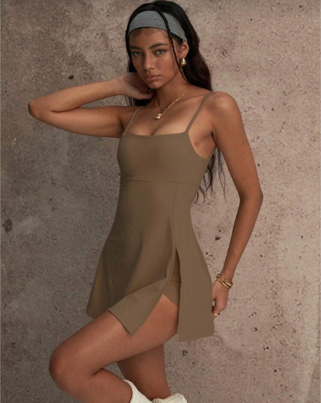 Robe de yoga sans couture avec short intégré