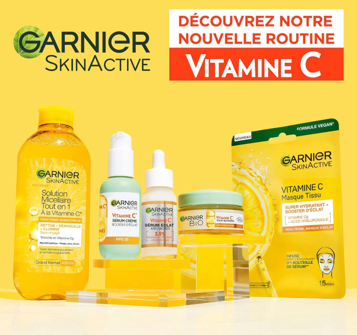 Garnier - Crème Hydratante Bio - Enrichi en Vitamine C et Agrumes 50 ml